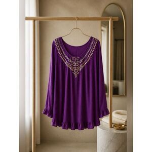 VINTAGE LADIES COVER-UP IN GRAPE by ROMAN’s SIZE 1X. EUC